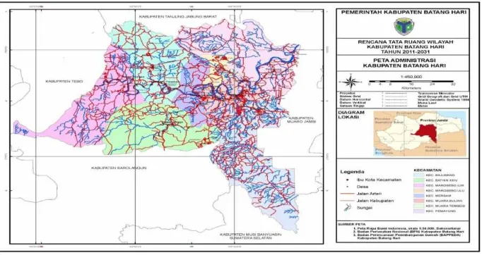 Gambar 4.2.Peta Administrasi Kabupaten  Batang Hari