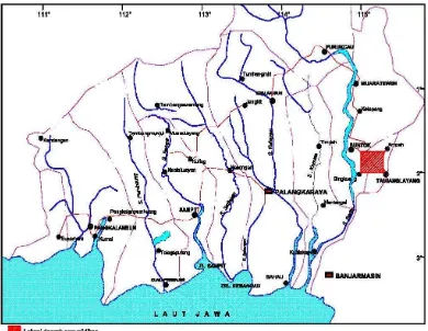 Gambar 1. Lokasi Daerah Prospeksi Batubara Kabupaten Barito Timur  Provinsi Kalimantan Tengah  
