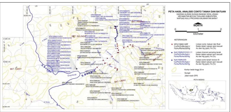 Gambar 13. Hasil Analisis Kimia Unsur Conto Batuan dan Tanah DAS Bangik 