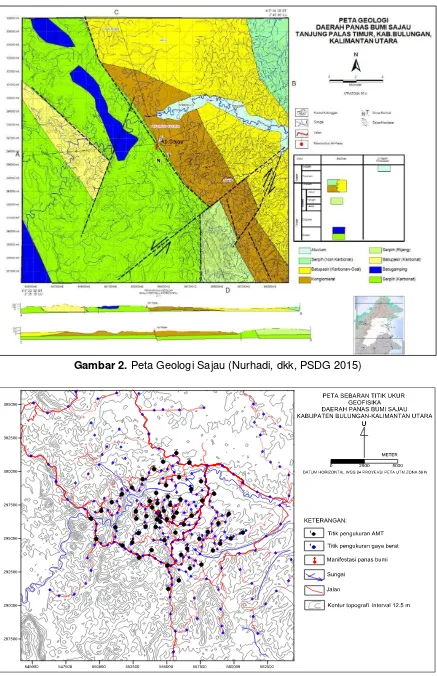 Gambar 2. Peta Geologi Sajau (Nurhadi, dkk, PSDG 2015) 