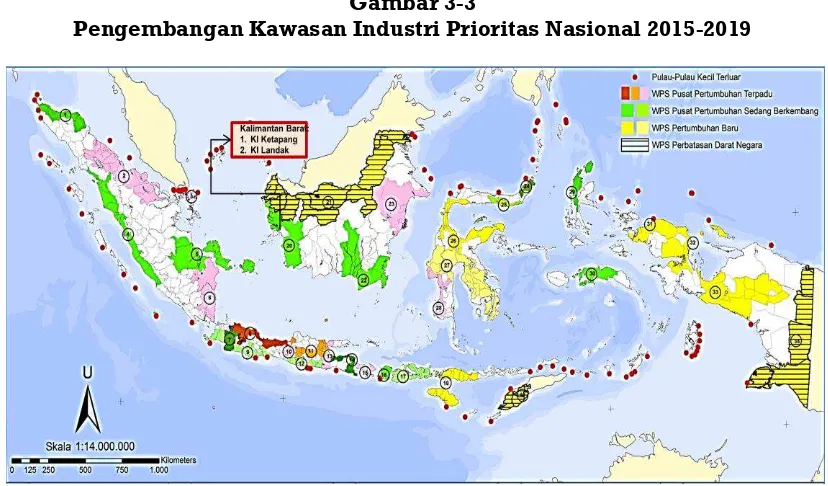 Gambar 3-3 Pengembangan Kawasan Industri Prioritas Nasional 2015-2019 