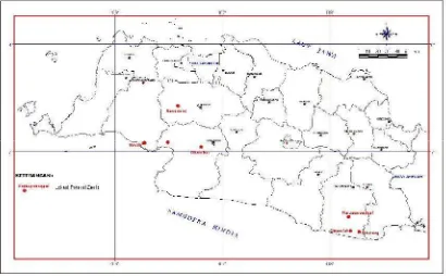 Gambar 1. Lokasi Endapan Zeolit di Provinsi Jawa Barat dan Banten.