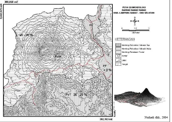 Gambar 2. Peta Geomorfologi Daerah Panas Bumi Danau Ranau
