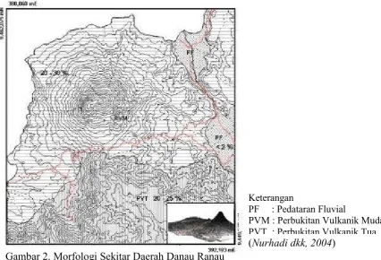 Gambar 2. Morfologi Sekitar Daerah Danau Ranau