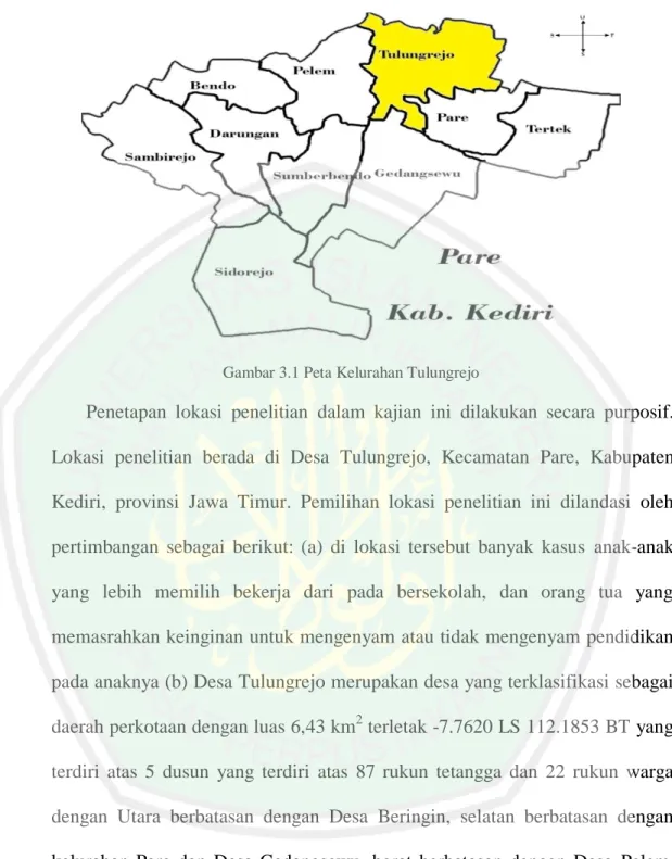 Gambar 3.1 Peta Kelurahan Tulungrejo 