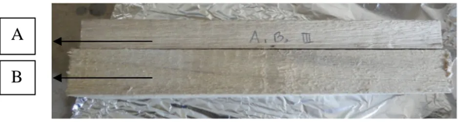 Gambar 2. Perbandingan Targel Tebal Kayu yang Didensifikasi dan Kayu Kontrol (Comparison of Thick Target from Densification Wood and Wood Control)