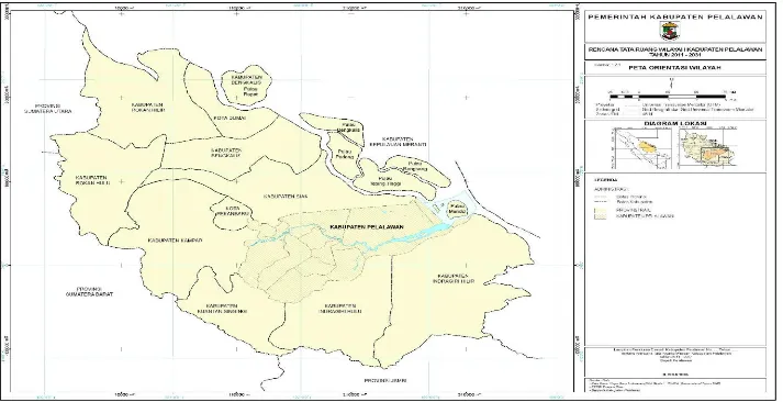 Gambar 2. 1 Peta Administrasi Kabupaten Pelalawan  