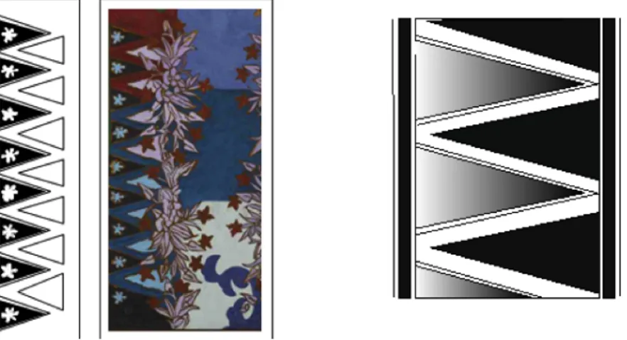 Fig. 2: Pucuk rebung kendong (kendong bamboo shoots) motif that applied in the artwork.