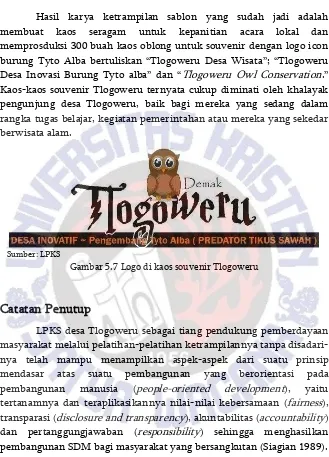 Gambar 5.7 Logo di kaos souvenir Tlogoweru 