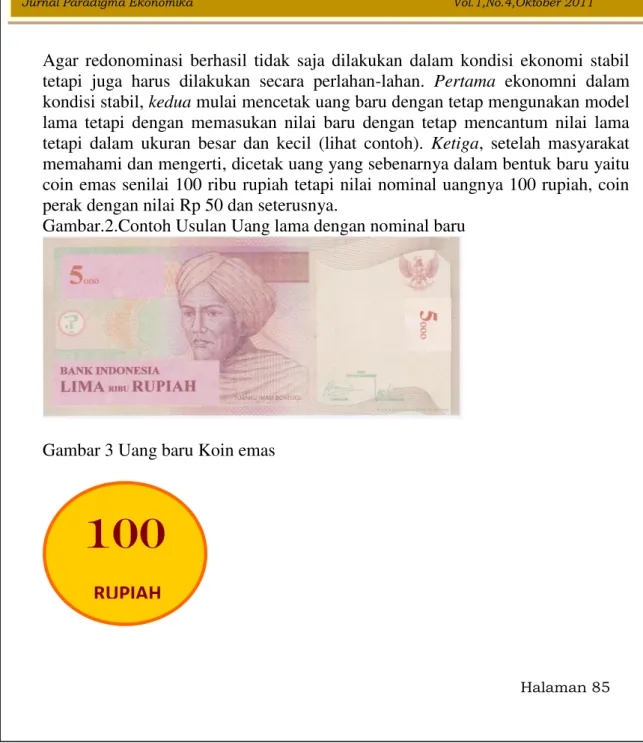 Gambar 3 Uang baru Koin emas 