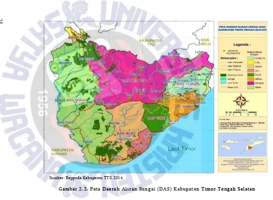 Gambar 2.4. Peta Daerah Aliran Sungai (DAS) Kabupaten Timor Tengah Selatan