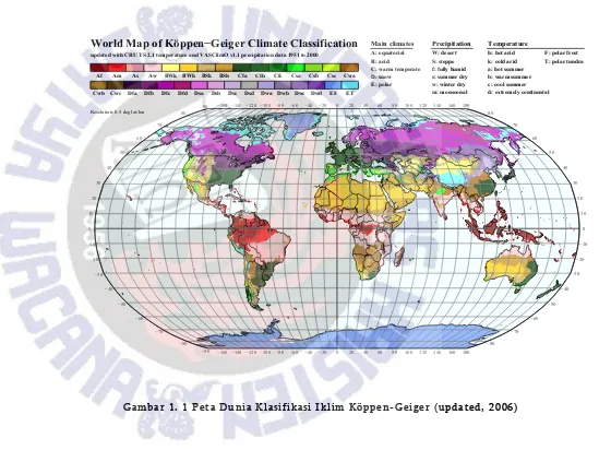 Gambar 1. 1 Peta Dunia Klasifikasi Iklim Köppen-Geiger (updated, 2006) 