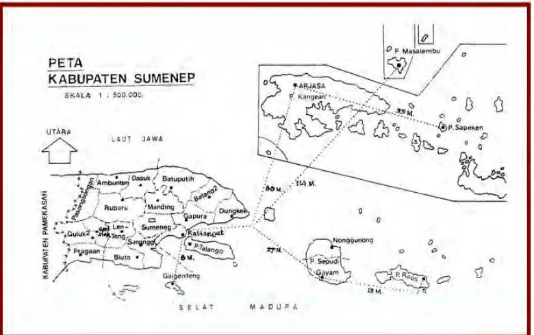 Gambar 2.1 Peta Wilayah Kabupaten Sumenep 