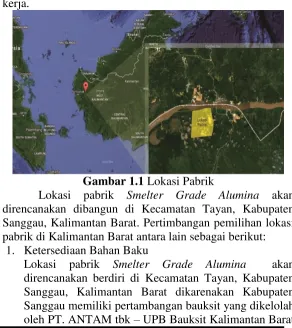 Gambar 1.1 Lokasi Pabrik 
