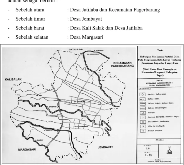Gambar 4.1. Peta wilayah administrasi Desa Karangdawa 