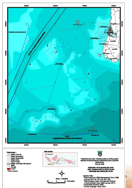 Gambar 2.2 : Peta Administrasi Daratan Utama Kab. Pangkajene dan Kepulauan 