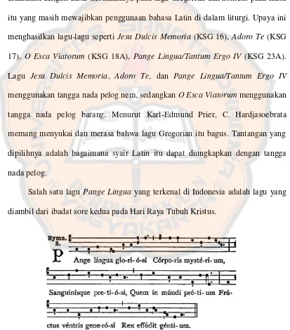 Gambar 4.3: Bait pertama lagu Pange Lingua (LU hal. 957) 
