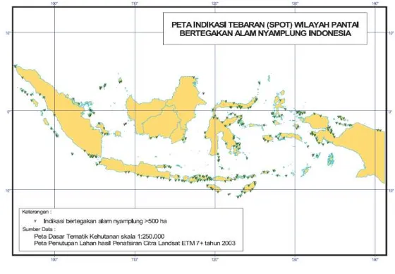Gambar II.1 Persebaran Tanaman Nyamplung di Indonesia 