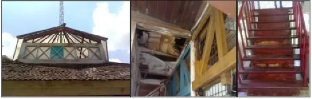 Gambar 2: Kondisi atap, plafond dan tangga Taman Gitananda Pontianak 