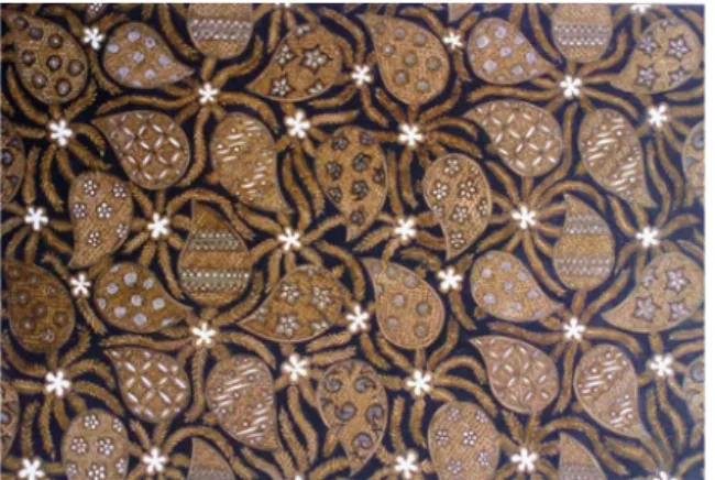 Gambar  1.  Desain  Batik    Kain  Panjang,  Judul: “Semarak Salak” , Tahun: 2012,  Ba-han: Tinta dan Cat air di Kertas,  Ukuran:  42  