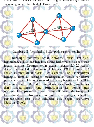 Gambar 2.2   Tetrahedral (TO4) pada struktur zeolite 