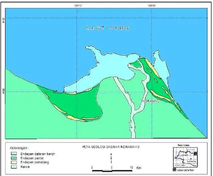 Gambar 2. Peta Geologi Daerah Indramayu (D. Sudana dan A. Achdan, 1992)
