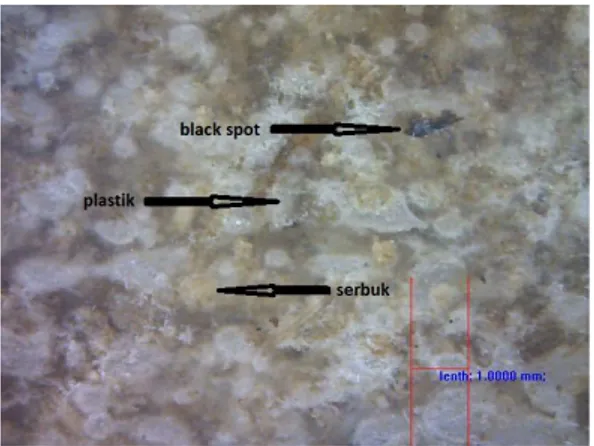 Gambar 11. Foto makro komposit fraksi berat 70% plastik  polipropilen 