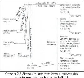 Gambar 2.8 Skema struktur transformasi austenit dan 