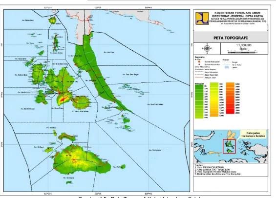 Gambar 4.5 : Peta Topografi Kab. Halmahera Selatan 