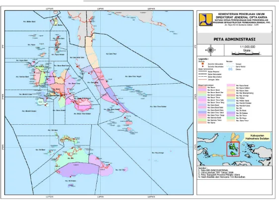 Gambar 4.1 : Peta administrative Kab. Halmahera Selatan 