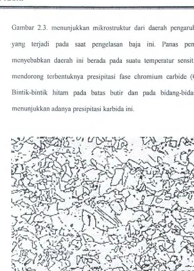 Gambar 2.3. menunjukkan mikrostruktur dari daerah pengaruh panas 