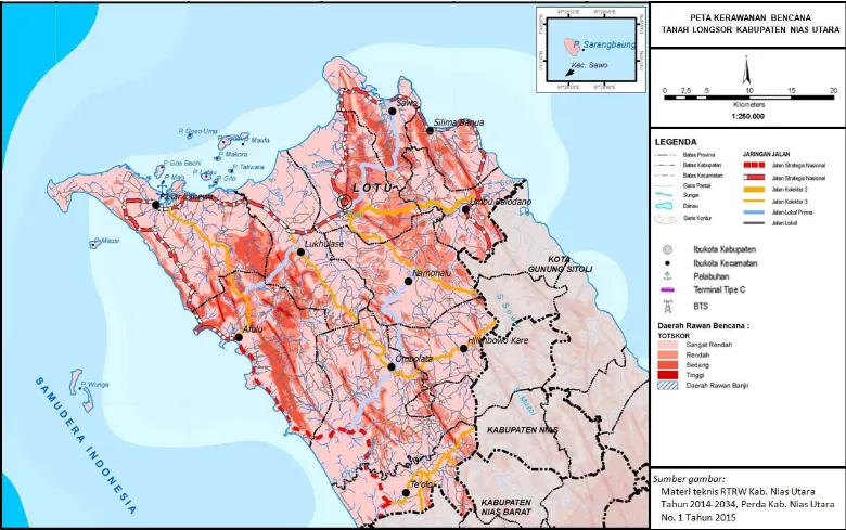 Gambar 4. 4. Peta Kawasan Rawan Tsunami di Kabupaten Nias Utara 