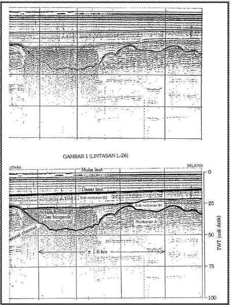 Gambar 5. Rekaman seismik dan penafsirannya (L-26).
