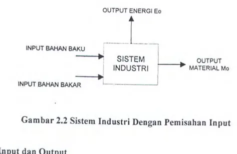 Gambar 2.2 Sistem Jndustri Dengan Pemisahan  Input 