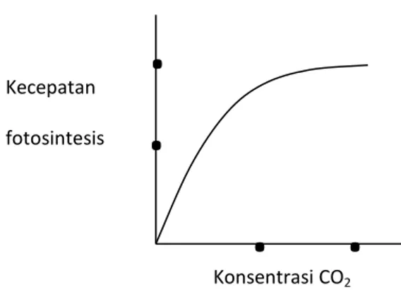Gambar 3. Diagram konsentrasi CO 2  dan kecepatan fotosintesis klorofil (karbon dioksida) (air) (bahan organik)  (oksigen) 