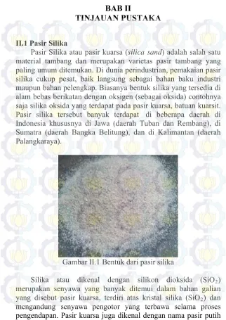 Gambar II.1 Bentuk dari pasir silika 