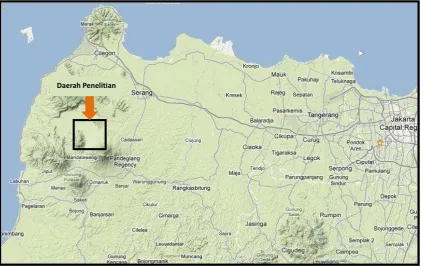 Gambar 1. Daerah Penelitian di kec. Padarincang, Kab. Serang, Provinsi Banten.