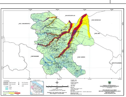 Gambar 7.5 Peta bahaya banjir Kabupaten Rokan Hulu 