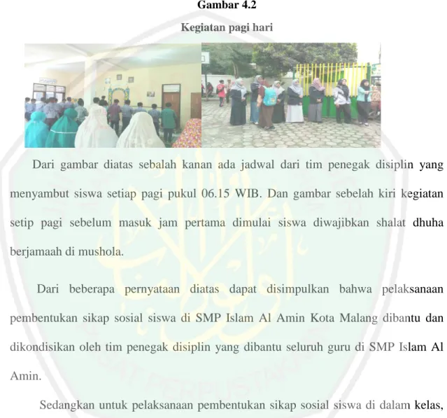 Gambar 4.2  Kegiatan pagi hari 