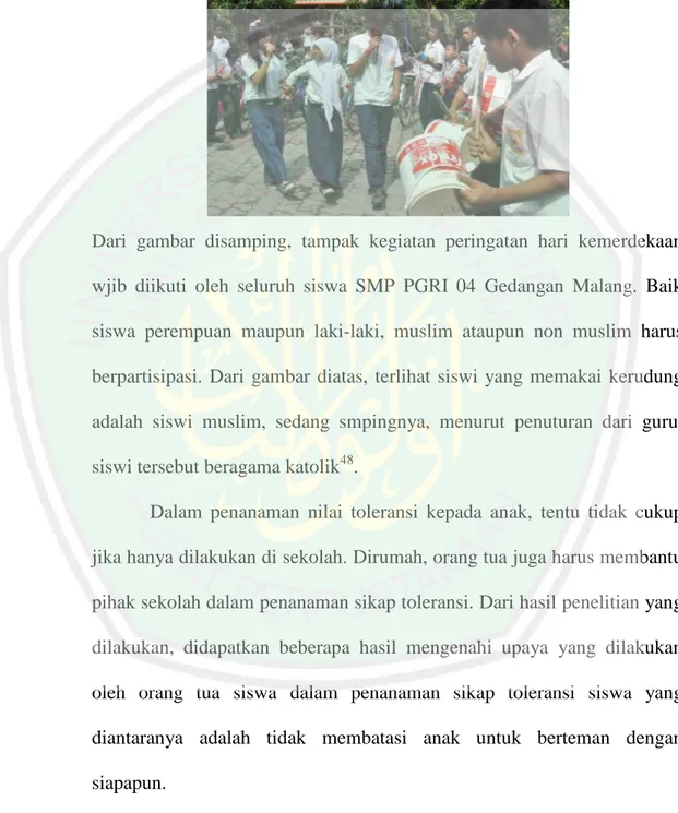 Gambar 4.3 Kegiatan Lomba Peringatan Hari Kemerdekaan Siswa  SMP PGRI 04 Gedangan Malang 