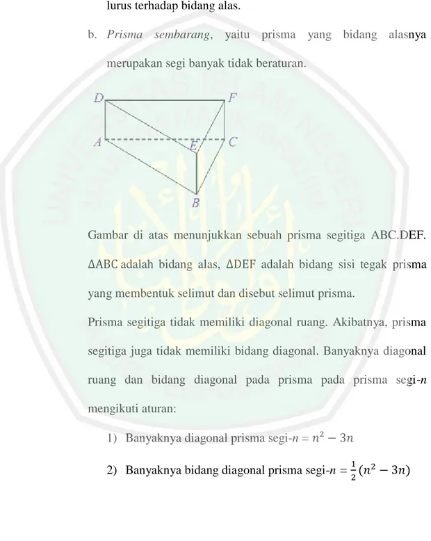 Gambar  di  atas  menunjukkan  sebuah  prisma  segitiga  ABC.DEF. 