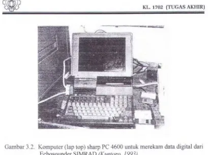 Gambar 3.2. Komputer (lap top) sharp PC 4600 untuk merekam data digital dari 