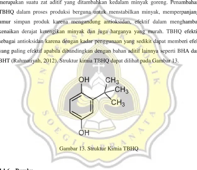 Gambar 13. Struktur Kimia TBHQ 