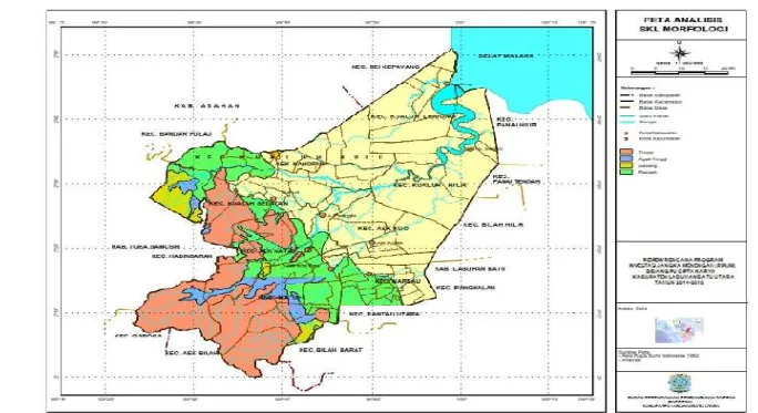 Peta Analisis Satuan Kemampuan Lahan Morfologi Kabupaten Labuhanbatu Utara Gambar 2.8  