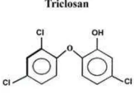 Gambar 2.6 Struktur kimia triclosan (Sumber: Loho & Utami, 2007) 