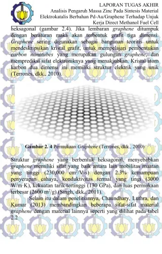 Gambar 2. 4 Permukaan Graphene (Terrones, dkk., 2010) 