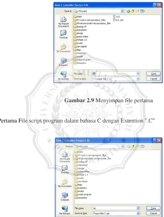 Gambar 2.9 Menyimpan file pertama 