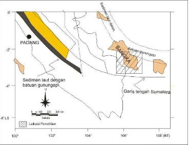 Gambar 2. Sebaran batuan Pra-Tertier di Sumatera (Hutchison, 1980).