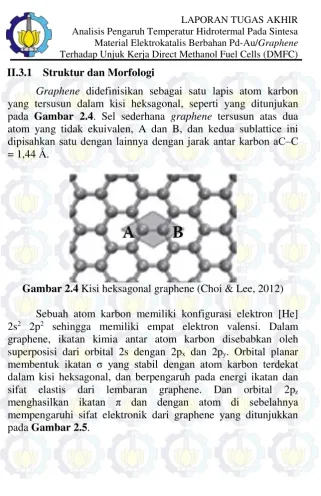 Gambar 2.4  Kisi heksagonal graphene (Choi & Lee, 2012) 