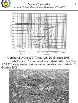 Gambar 2. 4  Struktur Mikro Baja AISI D2 (Muslim 2008) 
